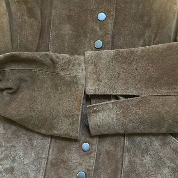Christopher & Banks tan washable lined suede jacket M - Picture 8 of 13